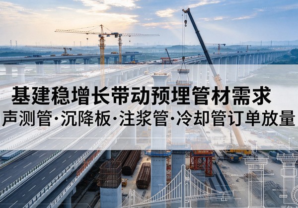 木垒基建稳增长带动预埋监测管材需求，声测管、沉降板、注浆管订单持续放量
